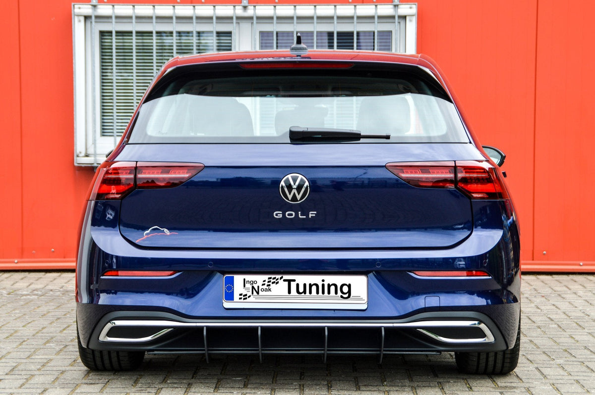 Gefräster Heckansatz mit Finnen für VW Golf 8 ab