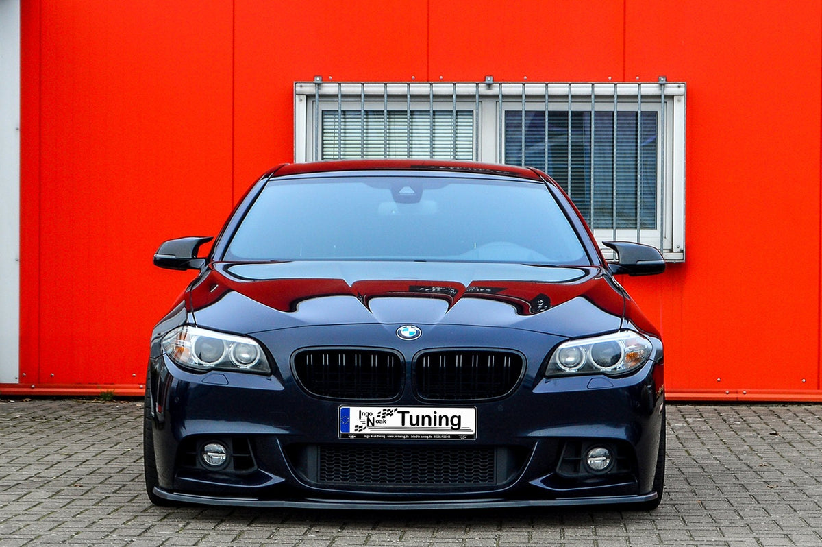 Frontspoilerlippe Cuplippe für BMW 5er F10 F11 M-Paket, Ingo Noak Tuning, schwarze Kunststoff-Optik, sportliches Design