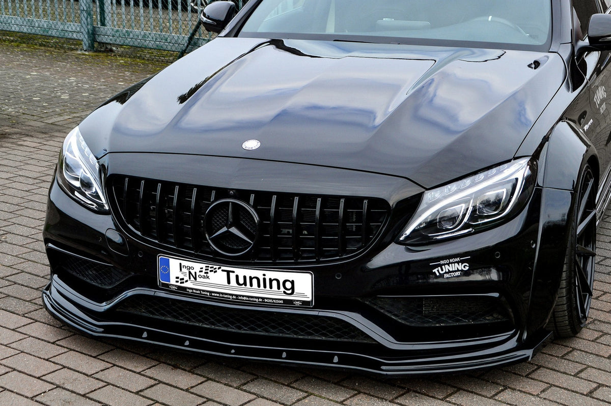 Frontspoilerlippe für Mercedes C-Klasse C63 AMG W205, C205, A205, S205 von Ingo Noak Tuning, aus Kunststoff gefertigt
