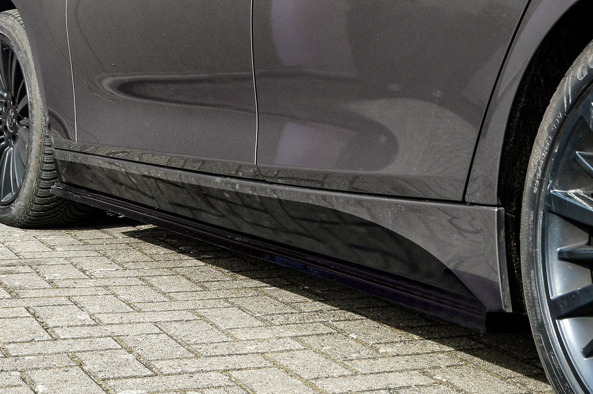 Seitenschweller für BMW 3er F30 F31 ohne M-Paket von Ingo Noak Tuning, schwarze Kunststoffteile, sportliches Design