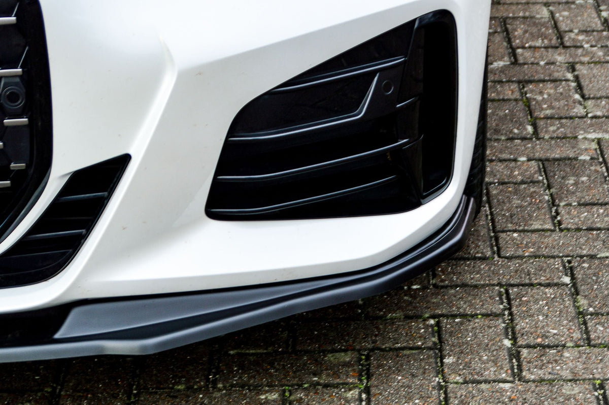 Schwarzes Cuplippe Spoilerschwert aus ABS für BMW 4er G22 G23, Ingo Noak Tuning, zeigt das aerodynamische Design