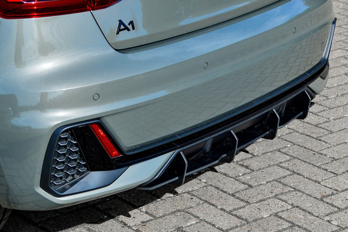 Gefräster Heckansatz ohne Endrohr für Audi A1 GB Sportback S-Line, Ingo Noak Tuning, sportliches Autozubehör