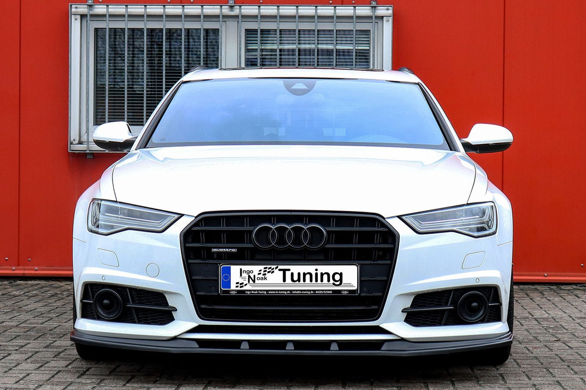 Frontspoilerlippe V2 für Audi A6 S-Line+ S6 4G C7, Ingo Noak Tuning, aerodynamisches Auto-Upgrade, sichtbarer Spoiler an der Front.