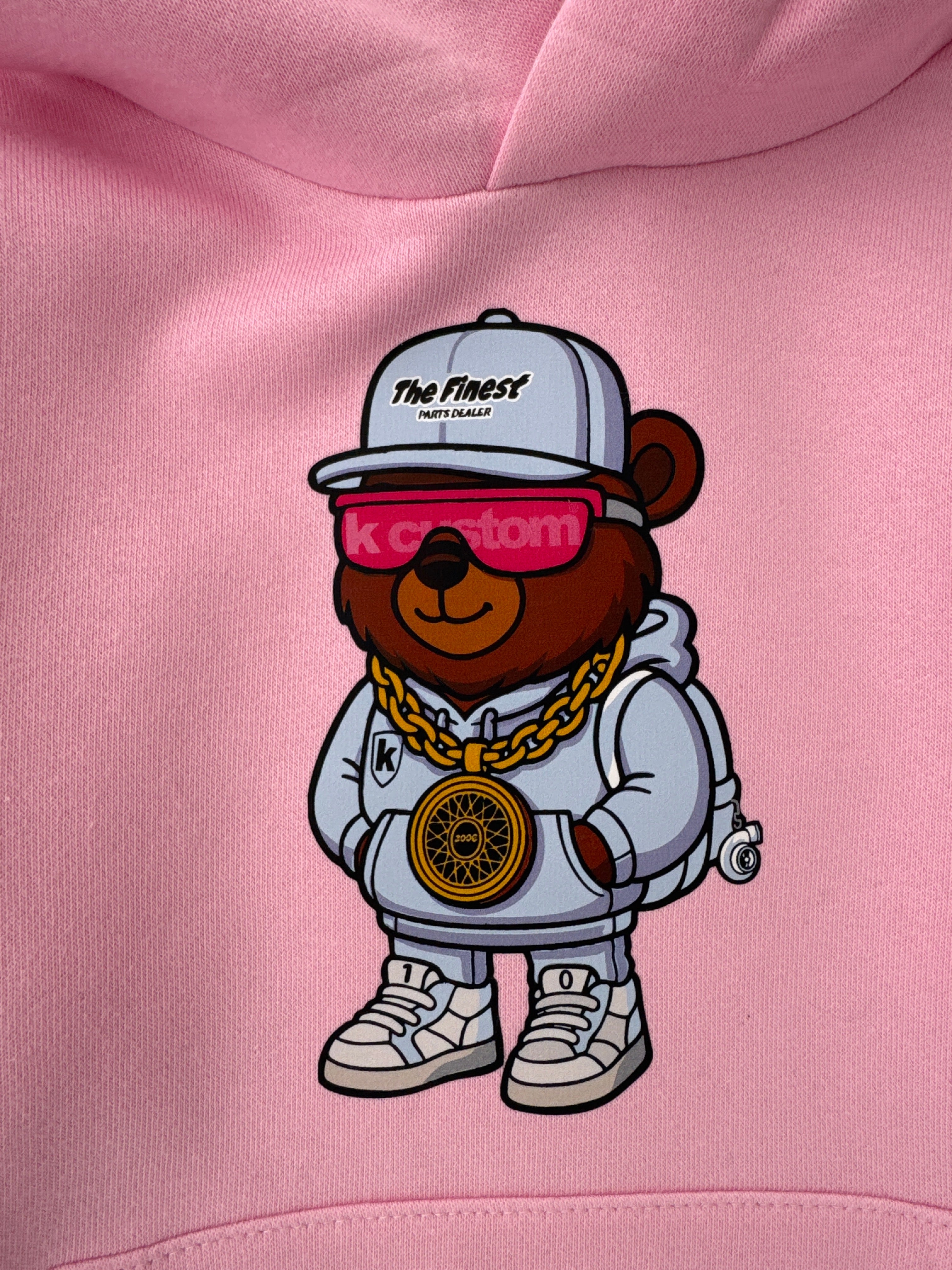 Kids unisex Kapuzenpullover - rosa  "Wheelbär"