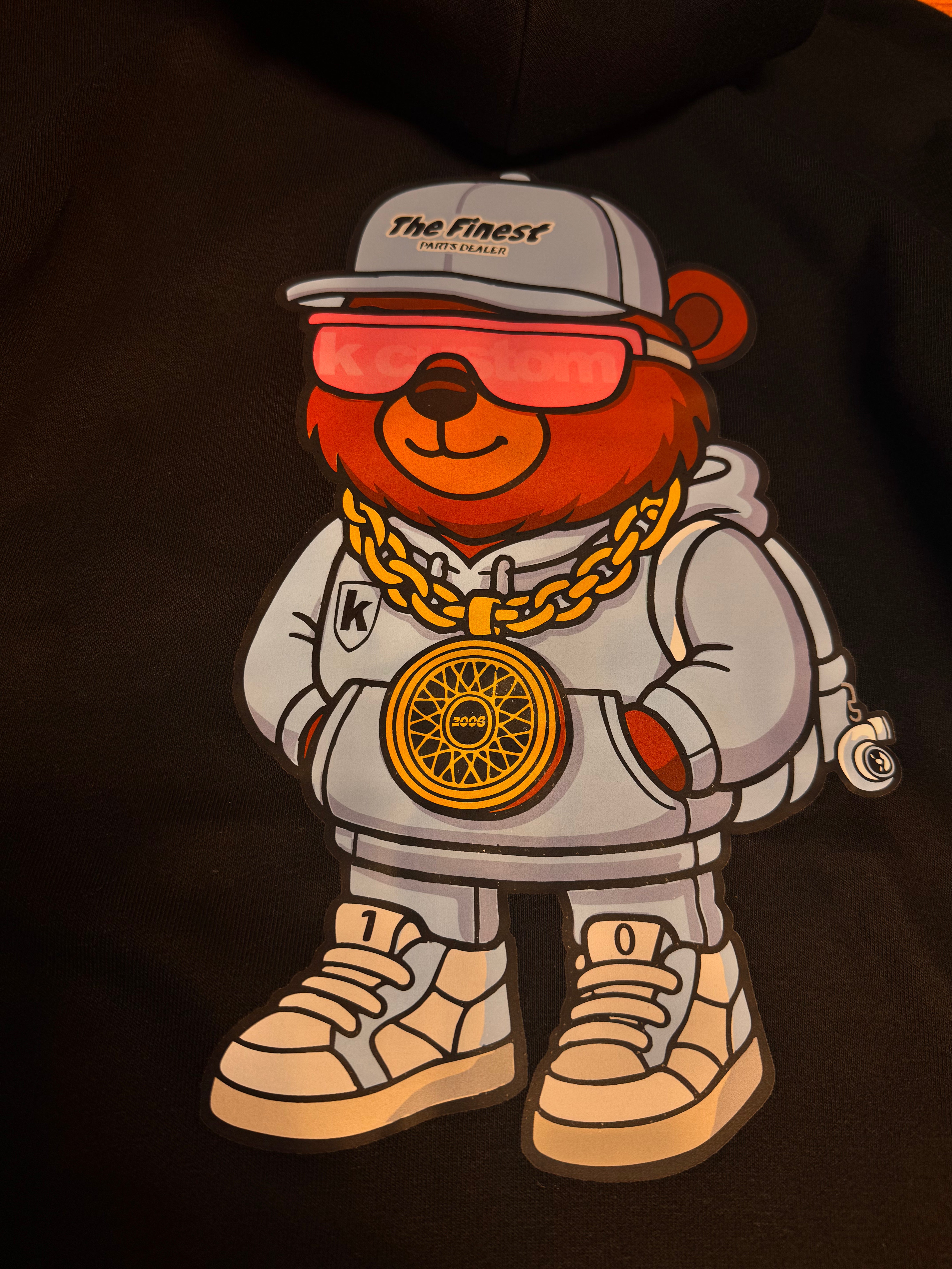 Kapuzenpullover - schwarz "Wheelbär" BIG BACK PRINT