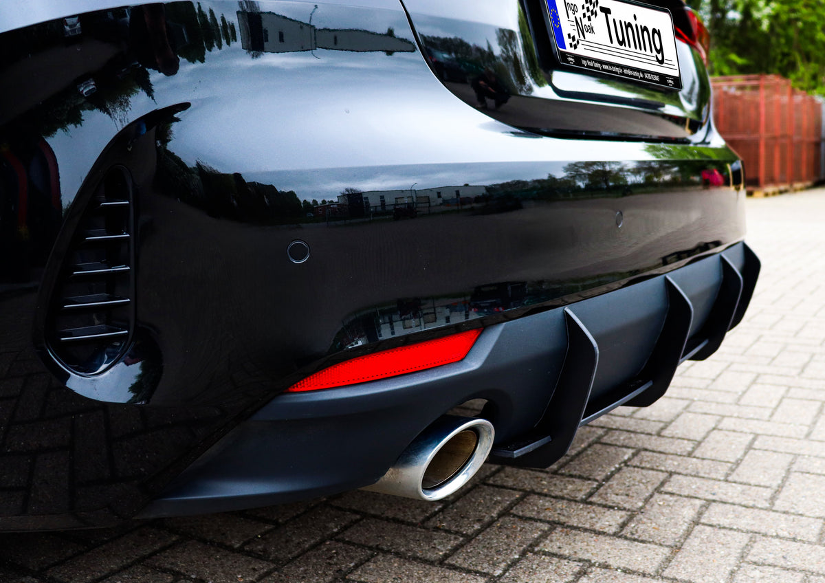 Gefräster Heckansatz für BMW 4er G22/G23 ohne M-Paket von Ingo Noak Tuning, aus hochwertigem ABS-Kunststoff gefertigt