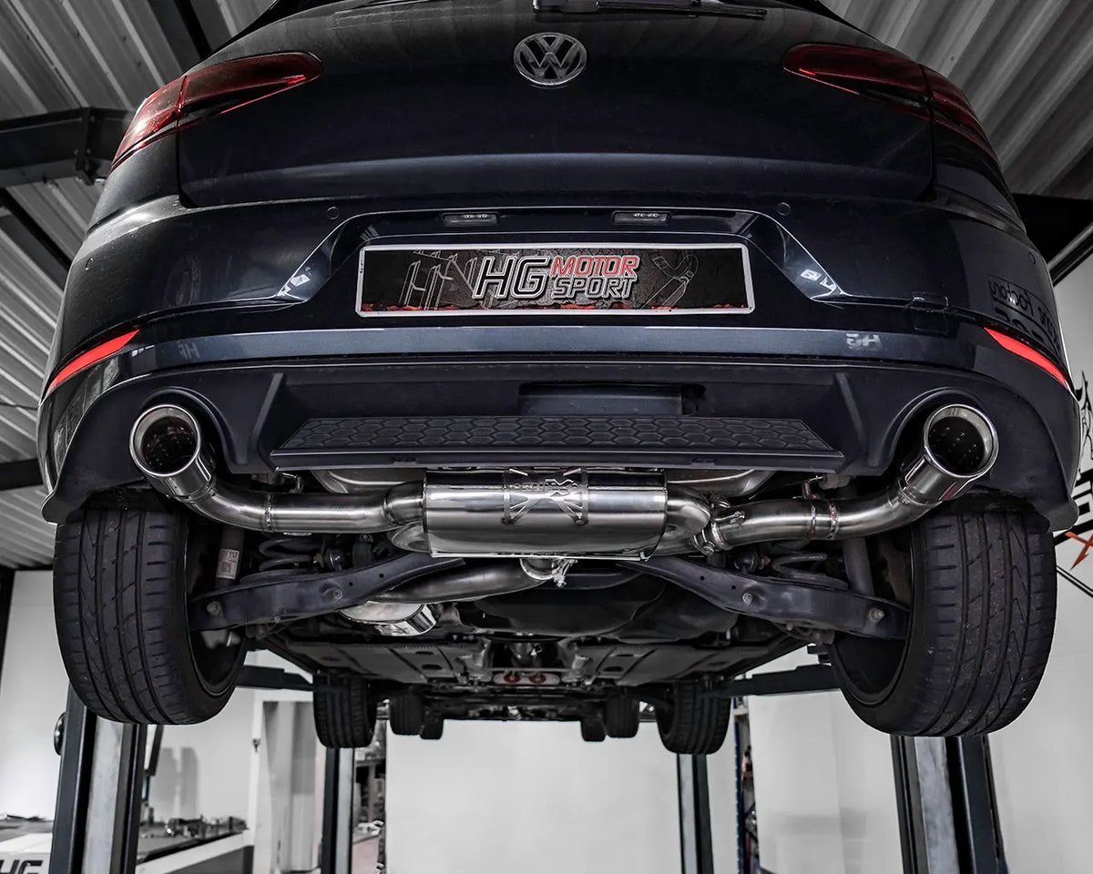 EGO-X Abgasanlage 3" VW Golf 7 GTI FL 245PS, Seat Leon 5F Cupra 300 FWD (mit ECE*)