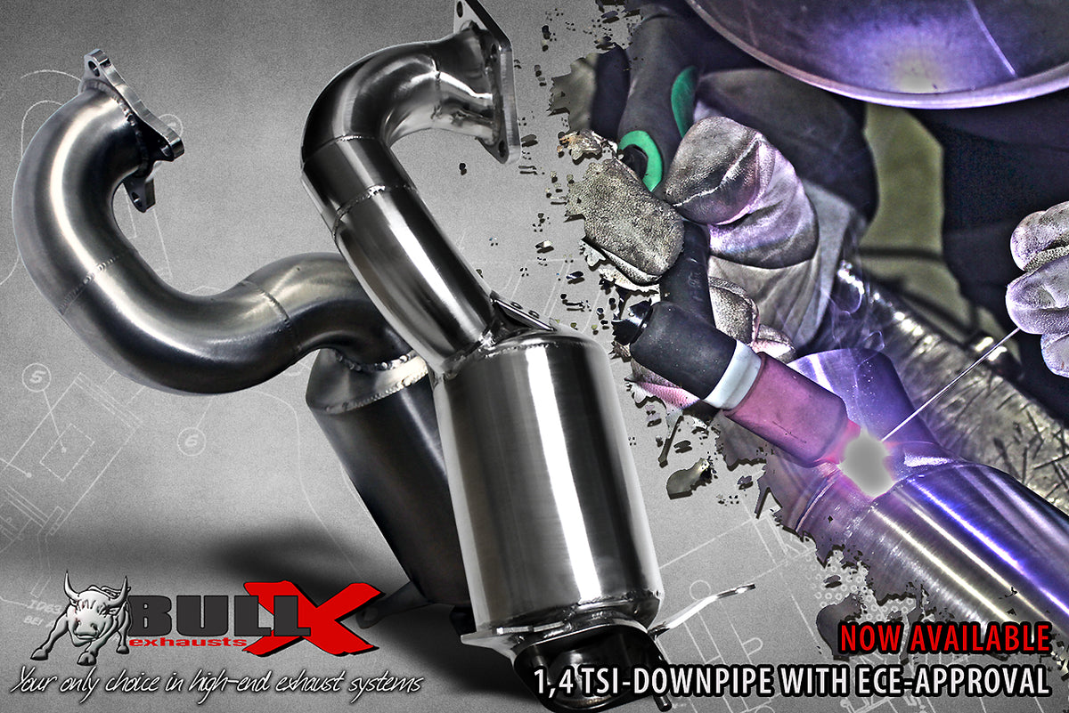 Bull-X Downpipe 2,5" VAG 1.4 T(F)SI 122/125PS ohne Kompressoraufladung (mit ECE*)