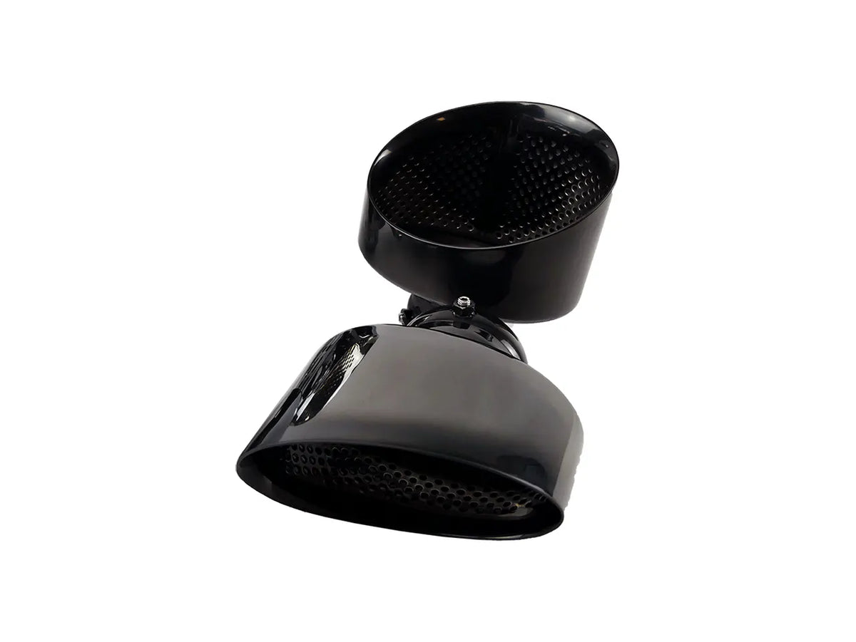 Bull-X Endrohrset: Typ 22 Edelstahl oval schwarz 170x110 (A:1x64mm + 1x76mm)