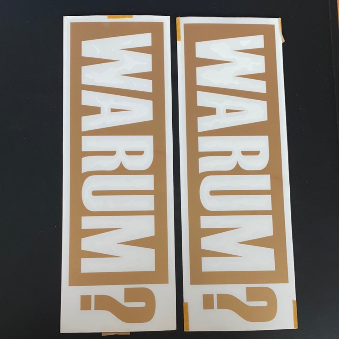 WARUM? AUFKLEBER 2 Stück