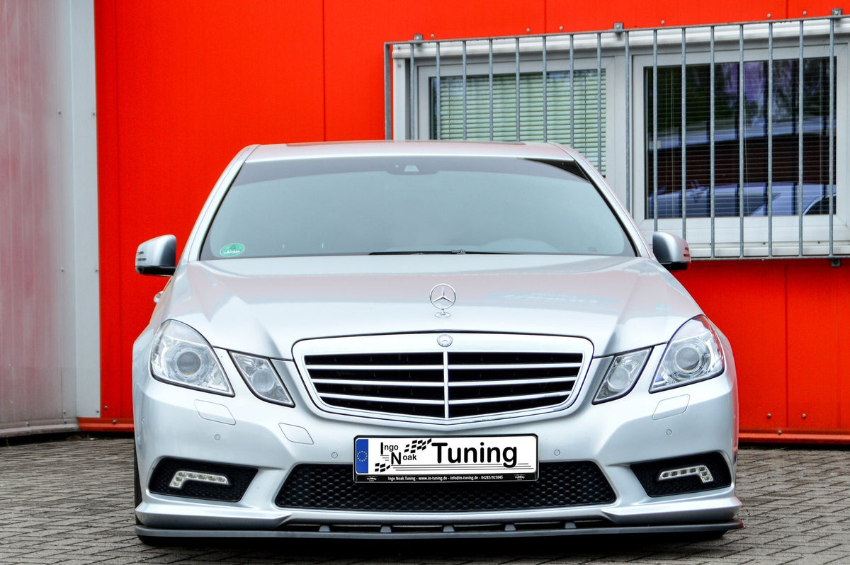 Frontspoilerlippe für E-Klasse AMG W212 S212 V212 A207 C207, Ingo Noak Tuning, für Modelle 2009-2013, sichtbare Lippe am Fahrzeug.