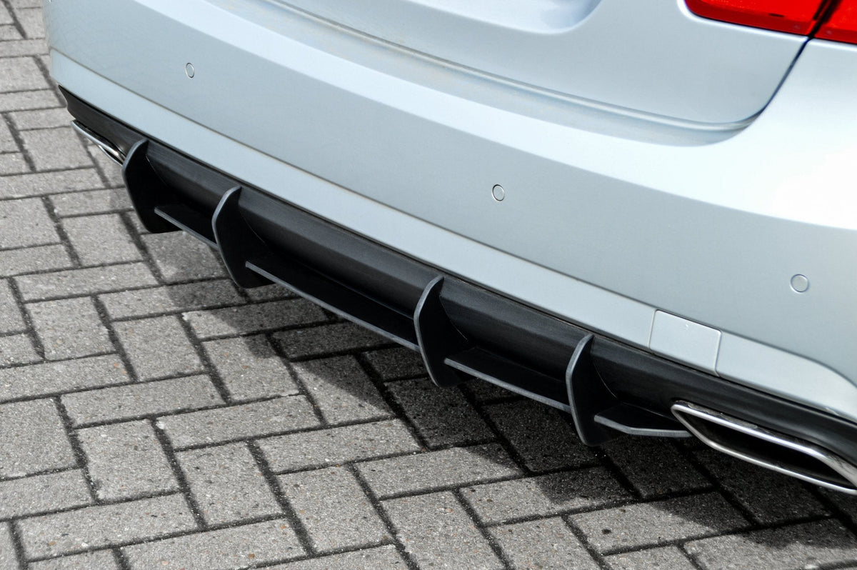Heckansatz Diffusor für Mercedes E-Klasse W212 mit AMG-Line, in Schwarz, aus Kunststoff, von Ingo Noak Tuning.