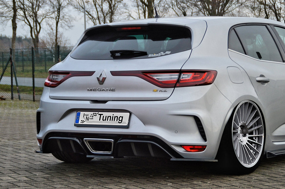 Heckdiffusor und Heckansatz Set für Renault Megane 4 RS Facelift, Ingo Noak Tuning, schwarze Kunststoffoptik