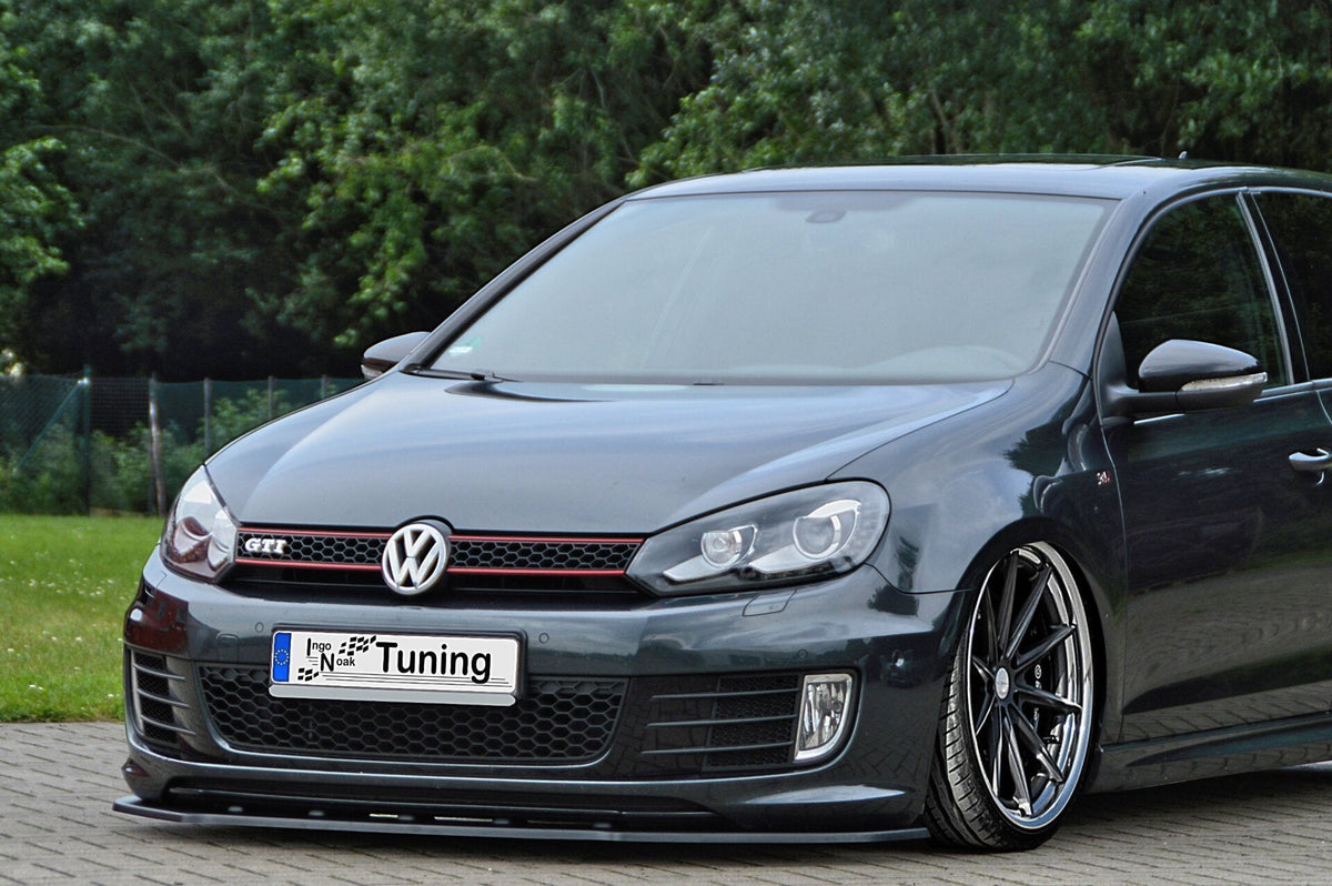 Frontspoiler Cuplippe für VW Golf 6 GTI GTD ED35, Ingo Noak Tuning, stabile Befestigung für Spoilerschwert.