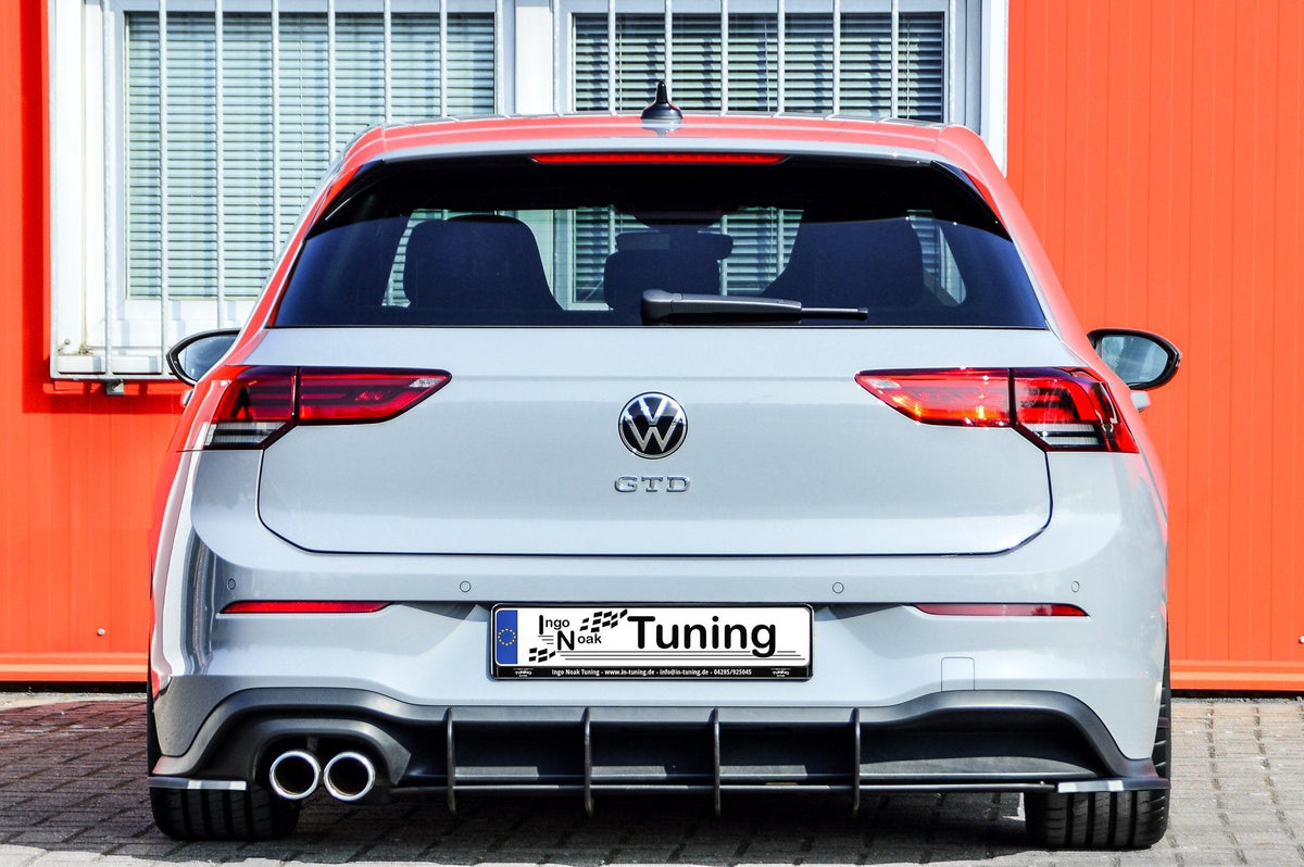 Gefräster Heckansatz mit Seitenteilen für VW Golf 8 GTD, Ingo Noak Tuning, aus hochwertigem Material, detailreiche Verarbeitung