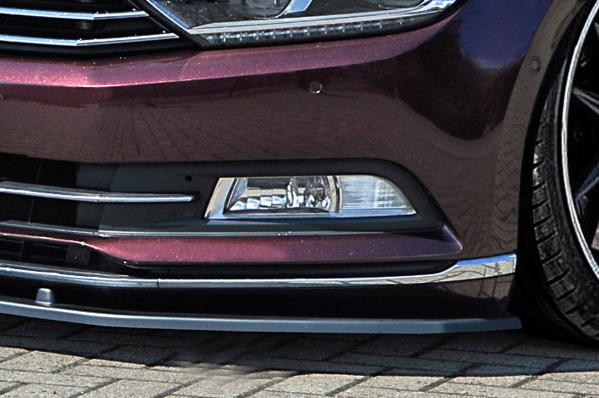 Frontspoilerlippe für VW Passat 3G B8 von Ingo Noak Tuning, zeigt die aerodynamische Tuning-Optik und Passform.