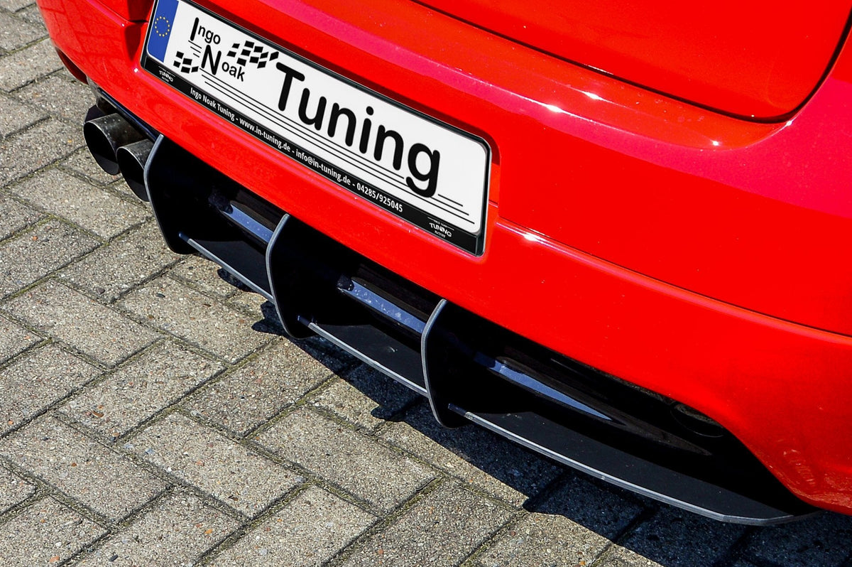 Gefräster Heckansatz mit Finnen für VW Golf 5 GTi Edition 30, Ingo Noak Tuning, seitlich sichtbar, hochwertige Fahrzeugoptik