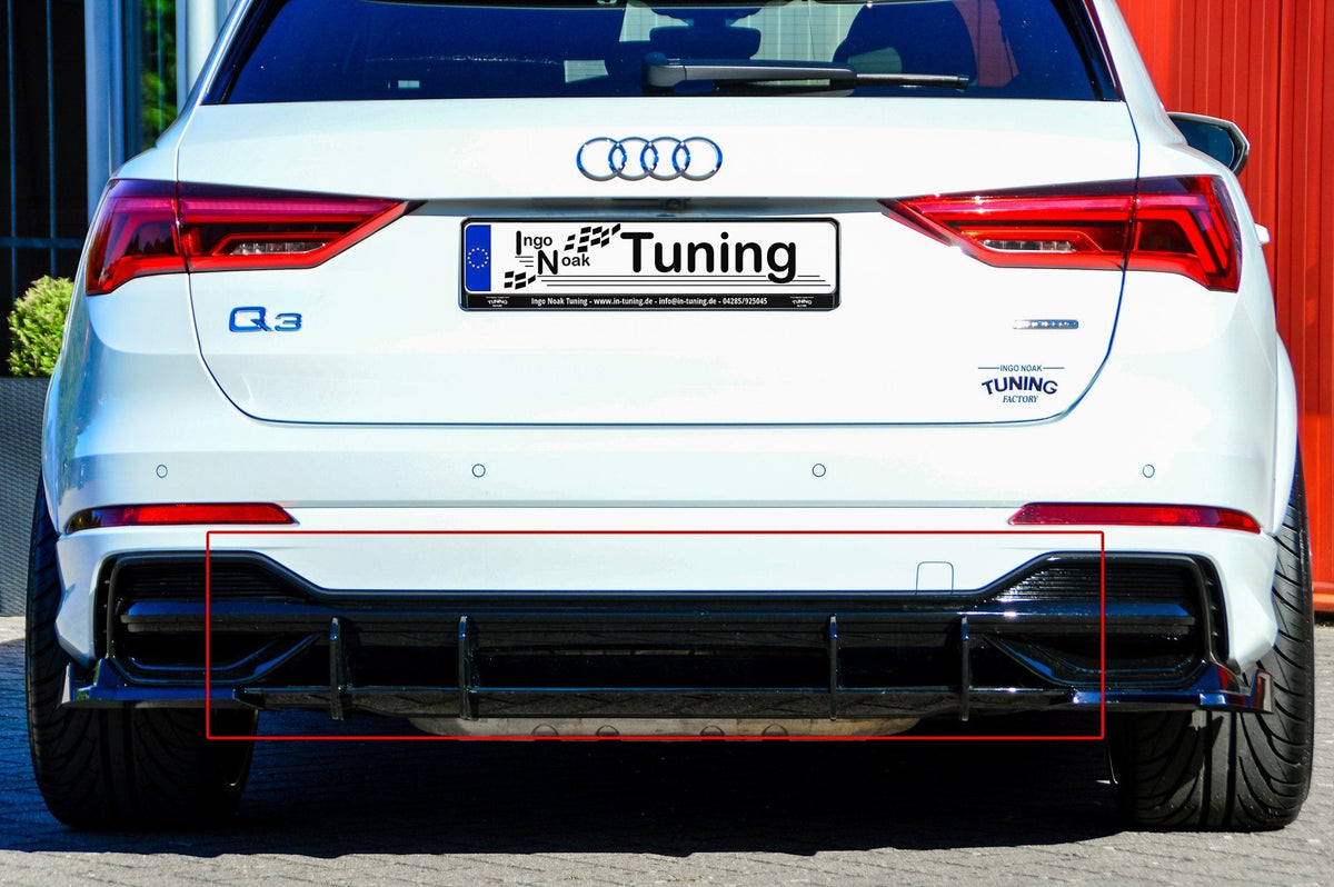 Gefräster Heckansatz mit Finnen für Audi Q3 F3 mit S-Line