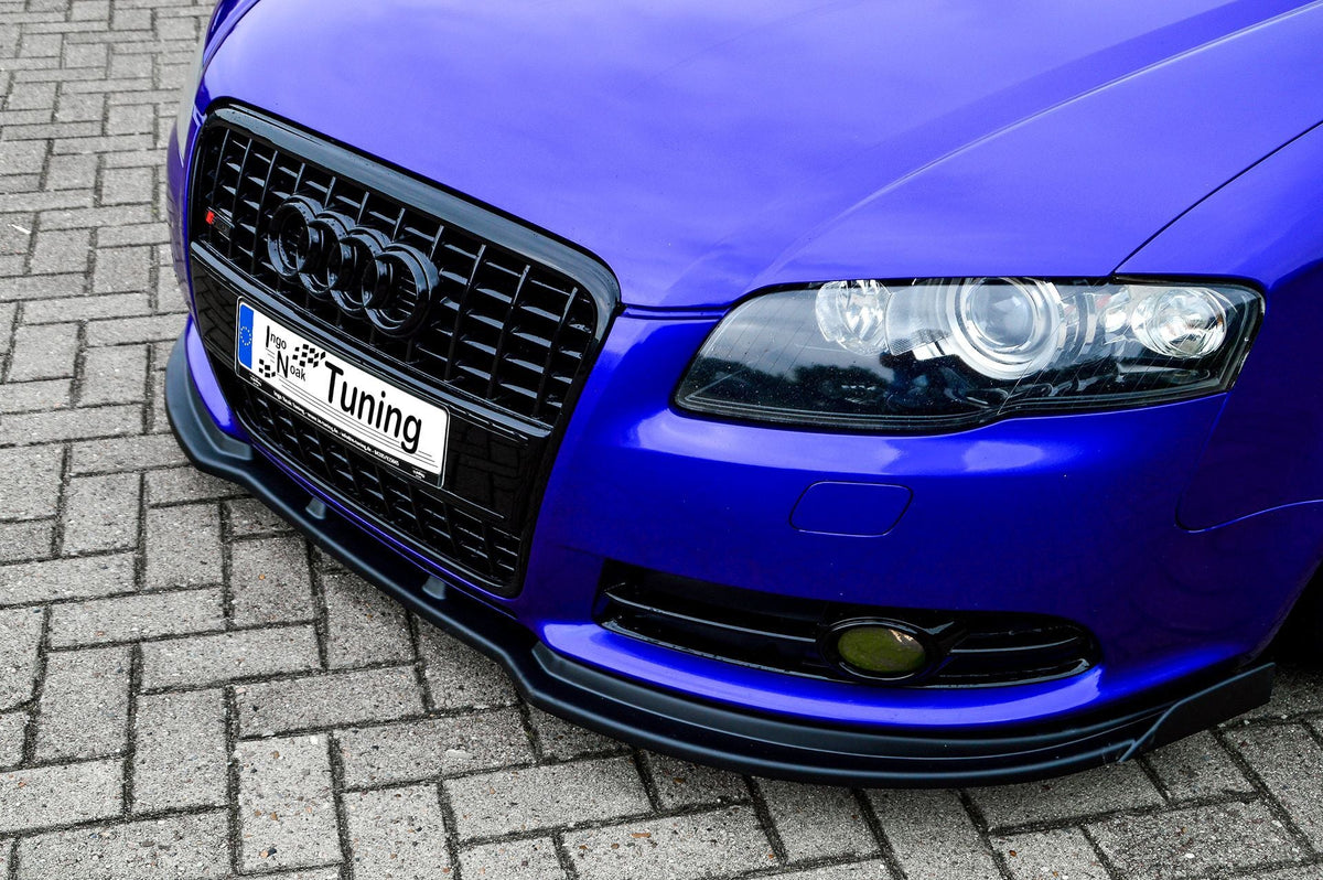 Frontspoilerlippe mit Wings für Audi A4 S4 B7 Avant S-Line, schwarzes Tuning-Design, aerodynamischer Frontansatz