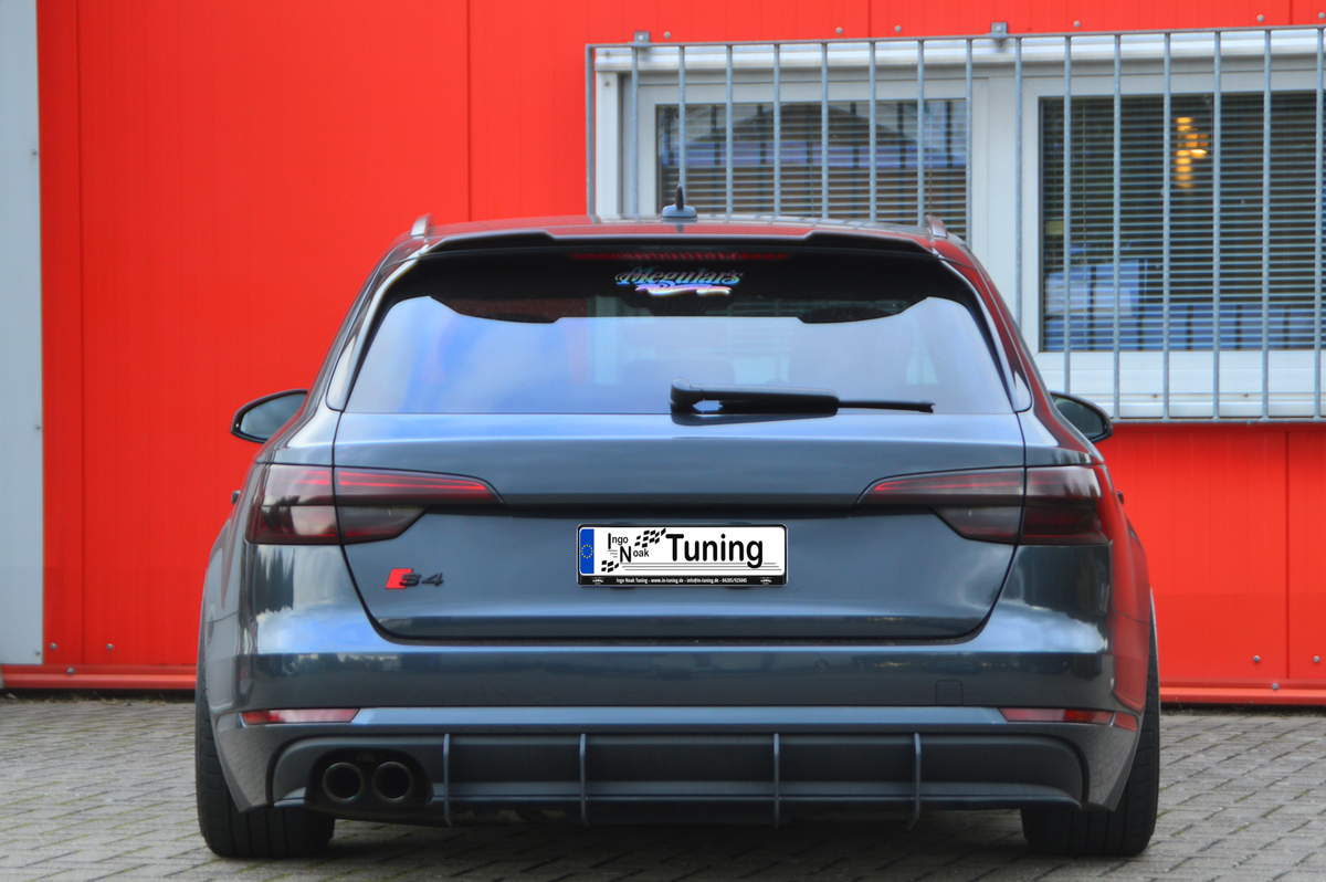 Gefräster Heckansatz aus ABS für Audi A4 B9 Avant Vorfacelift, schwarzes Tuning-Teil von Ingo Noak Tuning