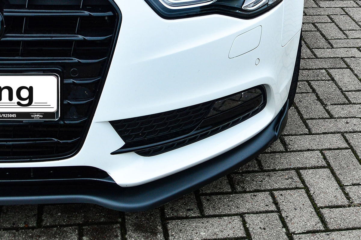 Frontspoilerlippe mit Wings für Audi A5 B8 Facelift 2011-2016, Ingo Noak Tuning, schwarze Kunststoff-Optik, sportliches Design