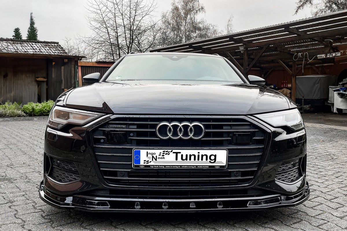 Vordere Spoilerlippe mit Flügel für Audi A6 4K C8 ab 2018-2023, Ingo Noak Tuning, zeigt die aerodynamische Frontpartie