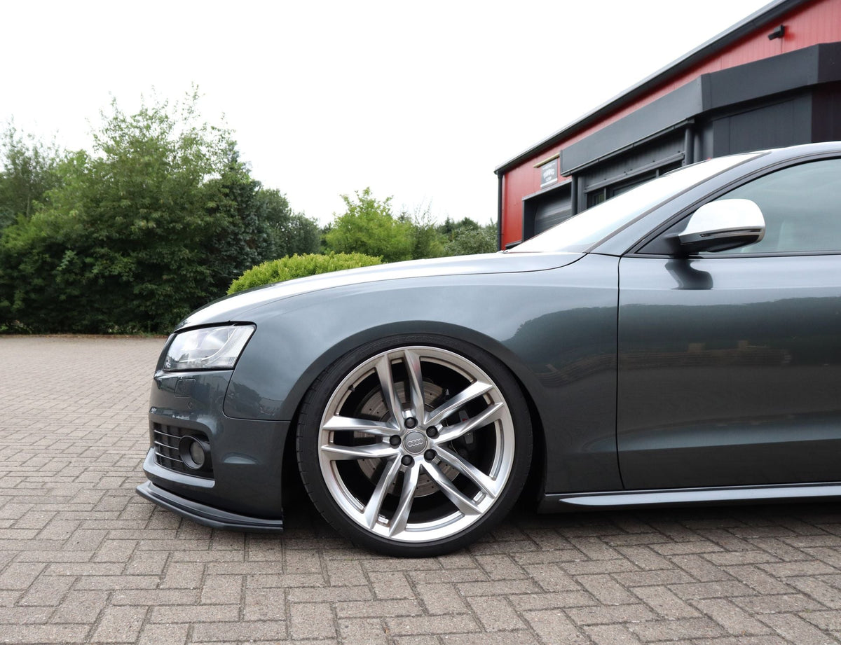 Ingo Noak Tuning Frontspoilerlippe aus ABS für Audi A5 B8 2007-2011, seitliche Spoilerlippe auf Fahrzeugansicht