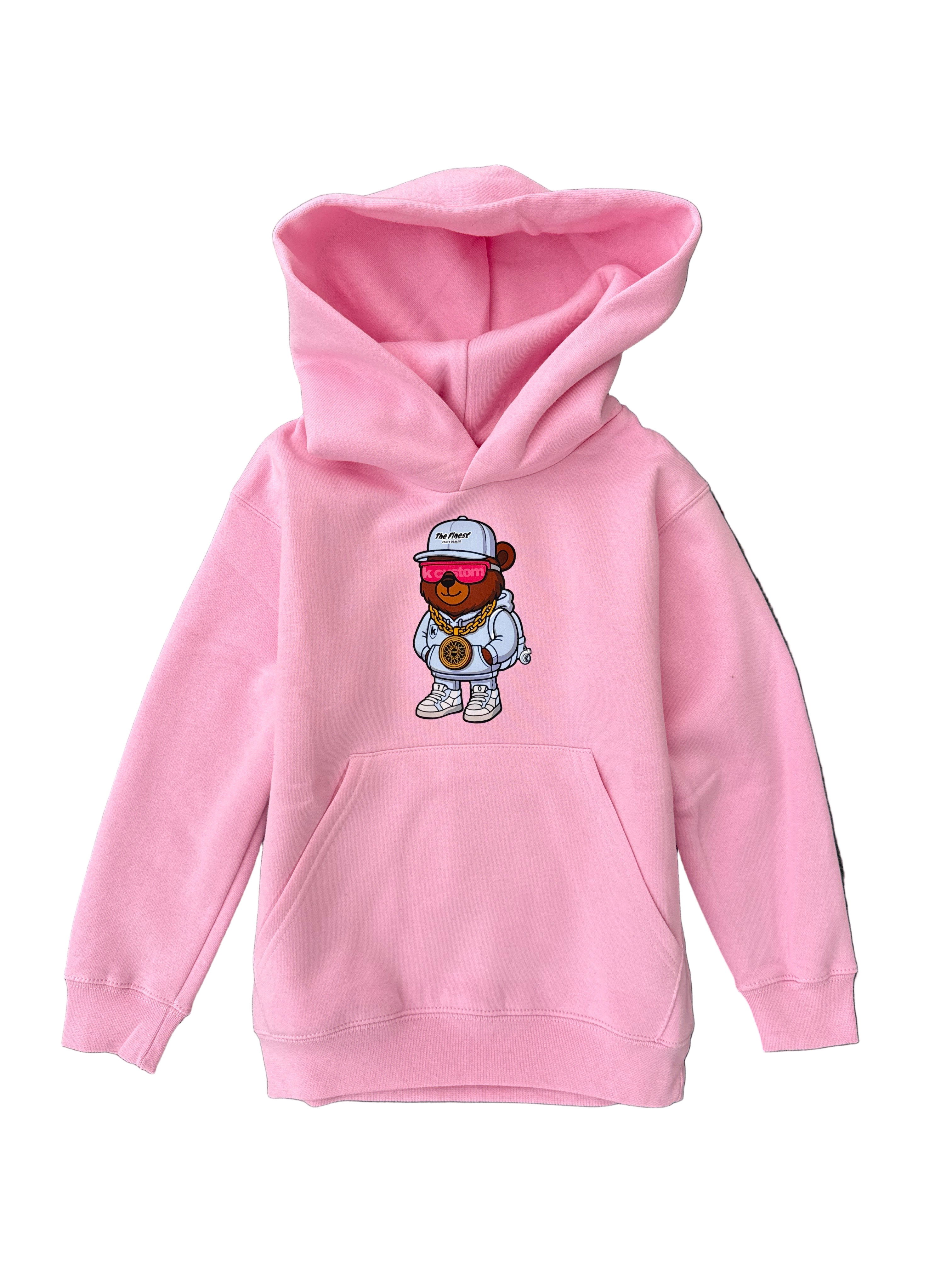 Kids unisex Kapuzenpullover - rosa  "Wheelbär"