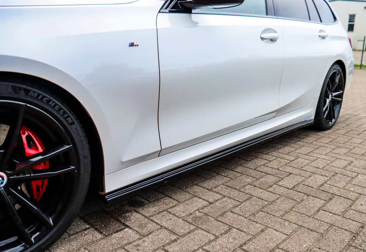 Seitenschweller aus ABS für BMW 3er G20/21 ohne M-Paket, Ingo Noak Tuning, sichtbar auf dem Fahrzeug montiert
