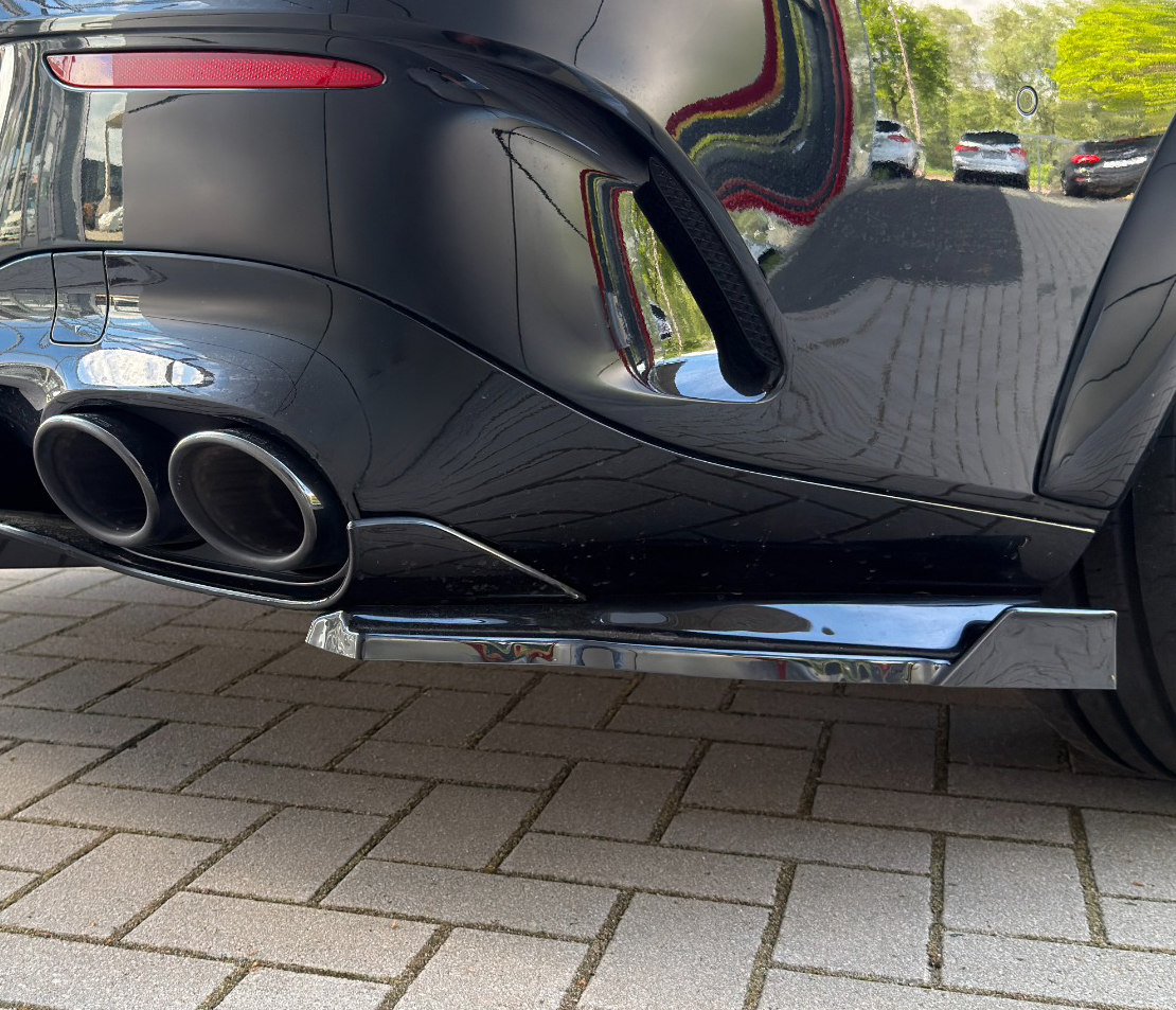 Heckansatz Seitenteile mit Wings aus ABS für Mercedes CLA 35/45 AMG Aeropaket, schwarzes Tuning-Bodykit von Ingo Noak Tuning
