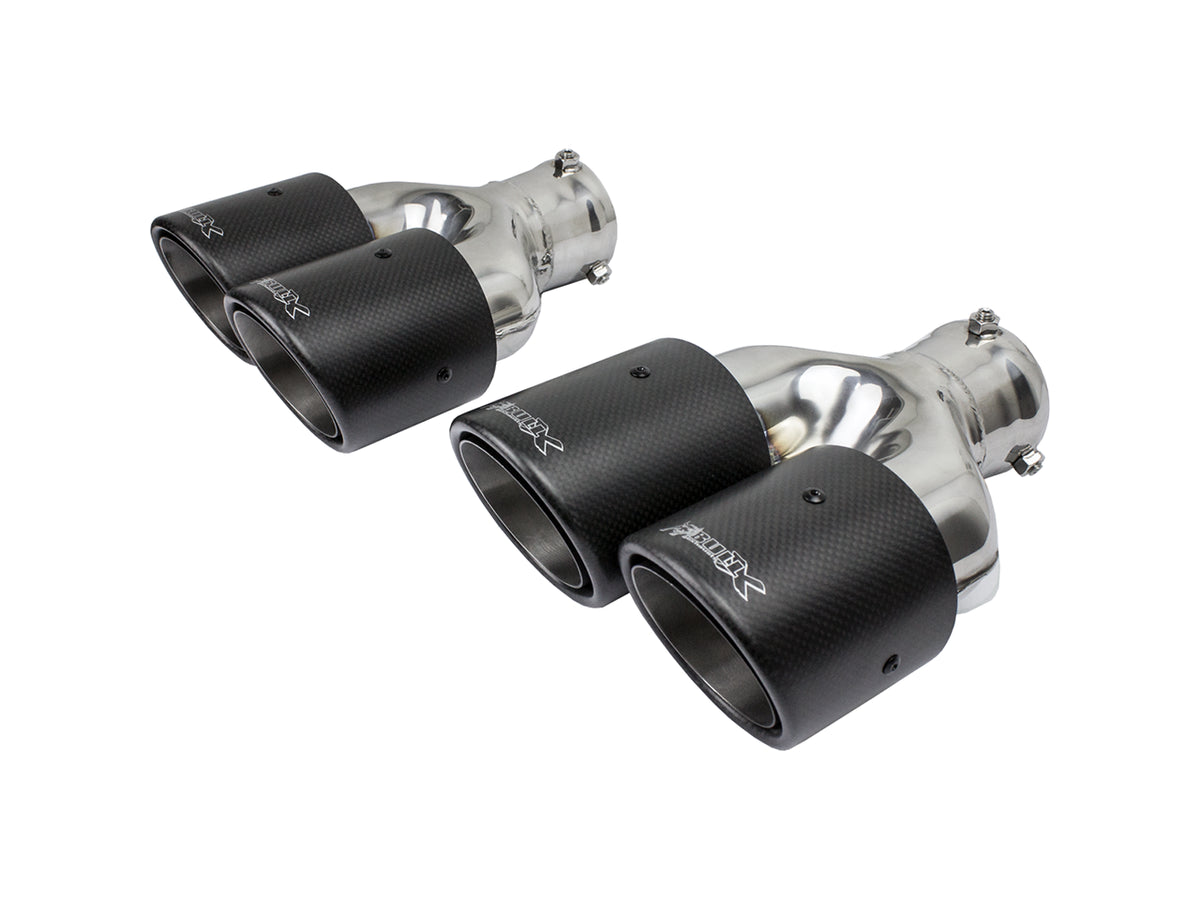 Bull-X Endrohrset Y-Style: Typ 19 Carbon versetzt 4x89mm für S4/S5 Heck (A:2x64mm)