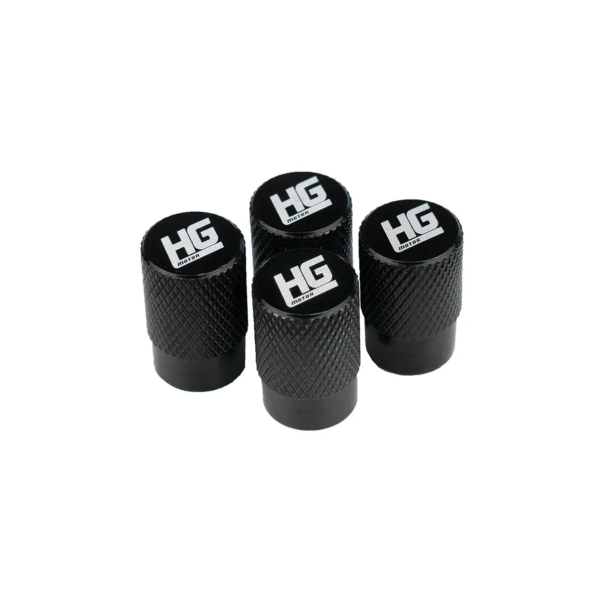 Ventilkappen Set Aluminium schwarz HG-Motorsport Logo